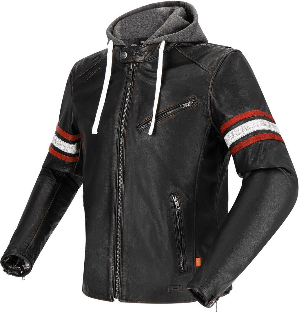 Richa Toulon 2 Motorcycle Leather Jacket black/red 50 Figure 2
