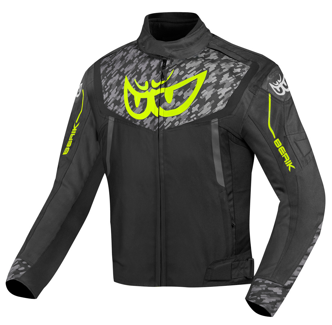 Berik Camo Street Jachetă textilă impermeabilă pentru motociclete negru/galben 48 Figura 1
