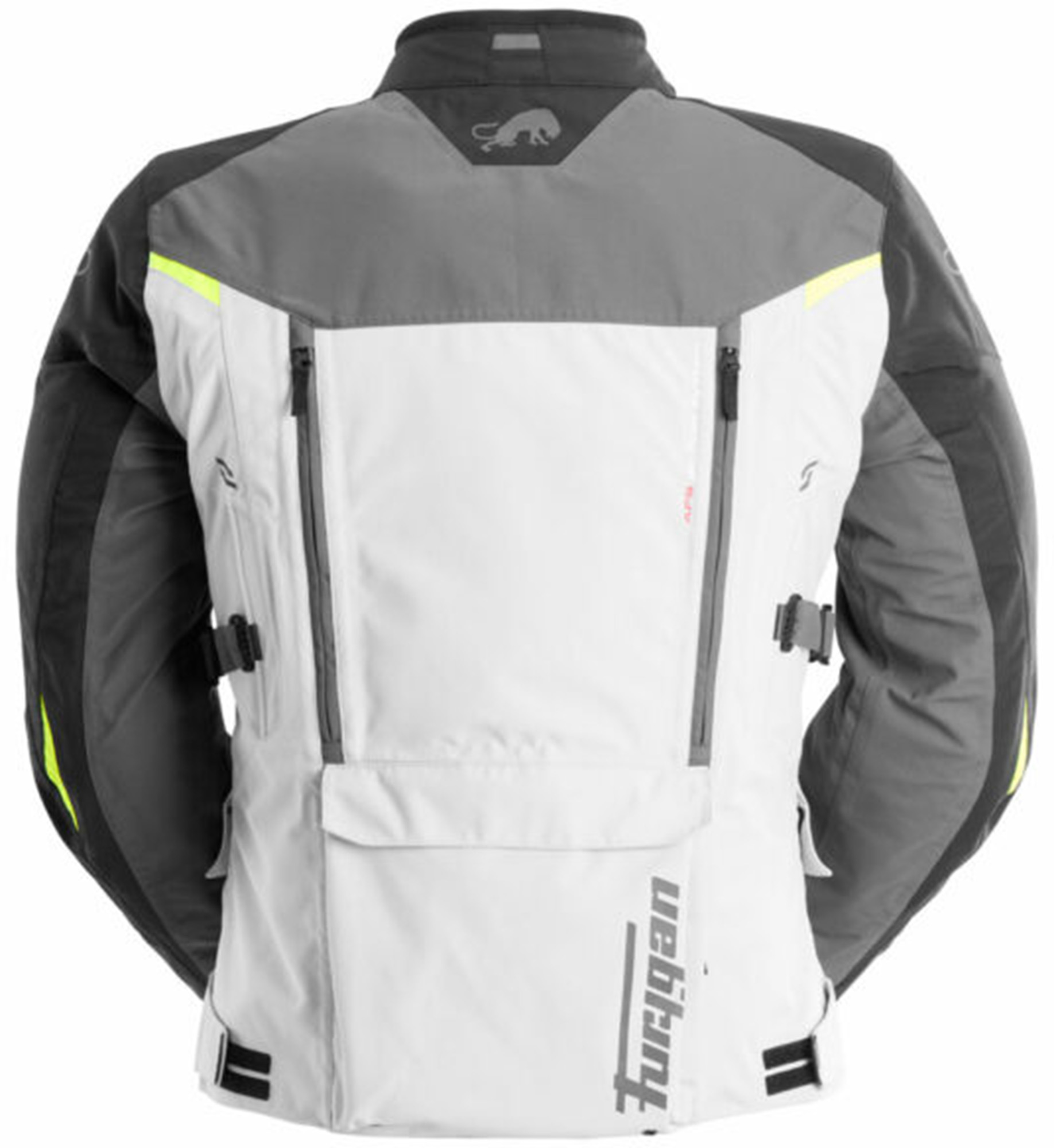 Furygan Challenger waterdichte motorfiets textieljas zwart/wit/geel M Figuur 3