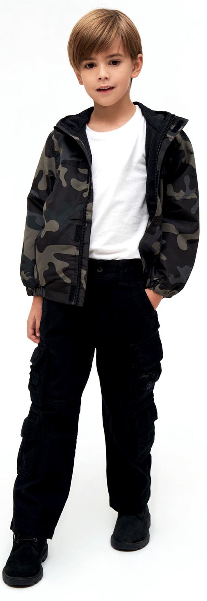 Brandit Summer Frontzip Windbreaker Kinderjas Donkere camouflage 170-176 Figuur 5
