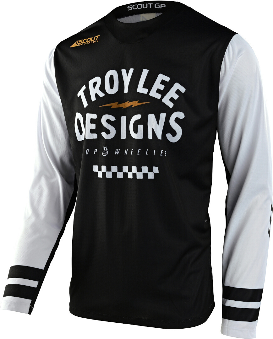 Troy Lee Designs Scout GP Ride On Motocross tröja svart/vitt XS Figur 1