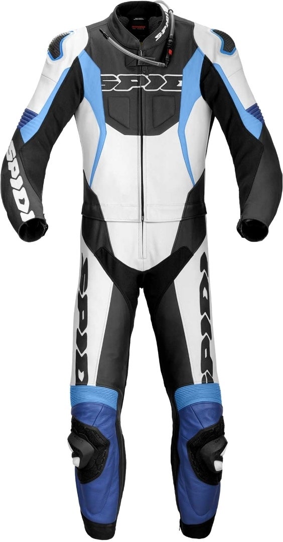 Spidi Sport Warrior Touring Two Piece Motorcycle Leather Suit black/blue/white 60 Figure 1