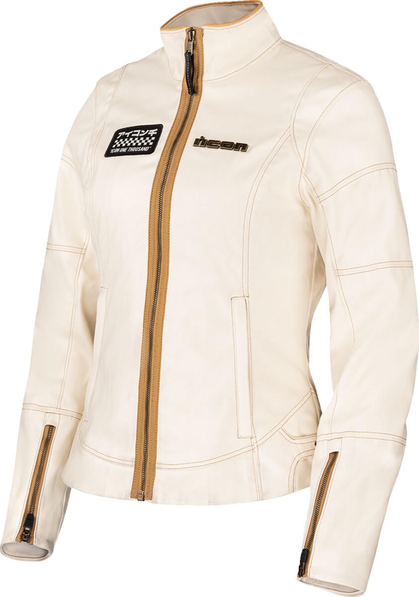 Icon Tuscadero 3 Dames motorfiets textieljas Wit M Figuur 1
