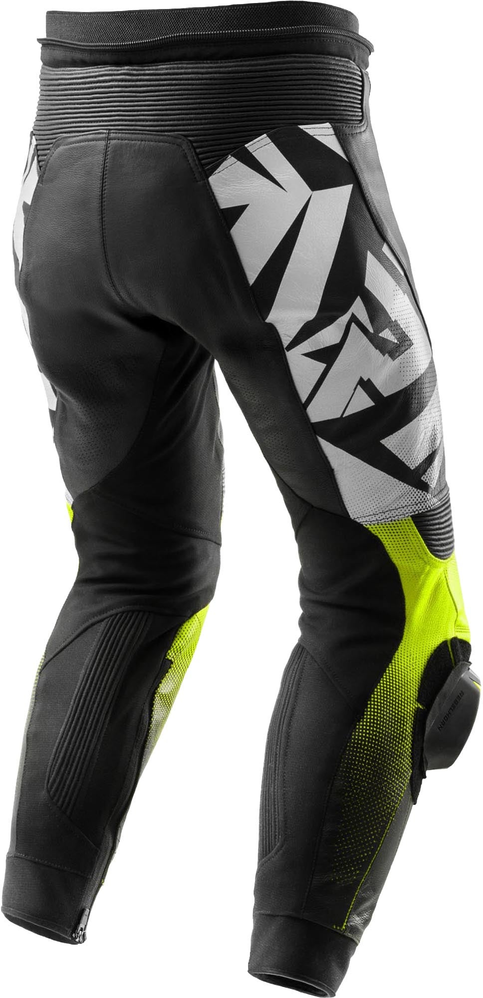Rebelhorn Inferno Motorcycle Leather Pants black/white/yellow 58 Figure 2