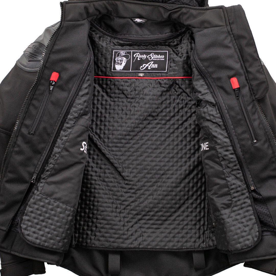 Rusty Stitches Ann Ladies Motorcycle Textile Jacket black/shimmer 44 Figure 3