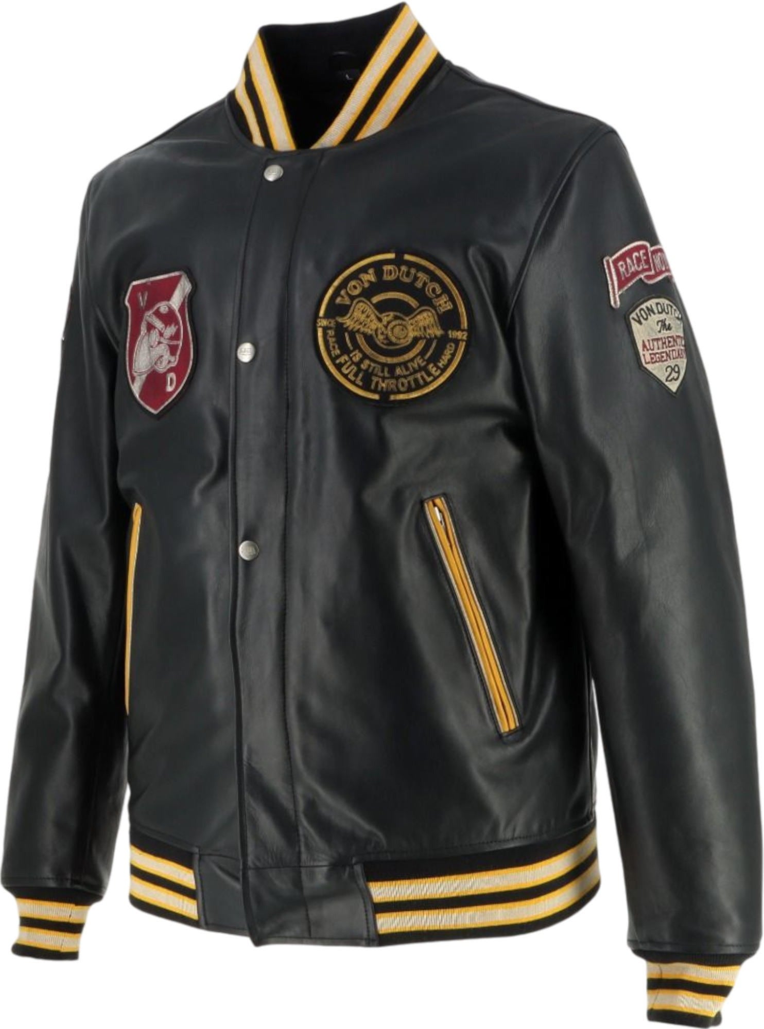 Von Dutch X Helstons Collegian Motorrad Lederjacke L Abbildung 3