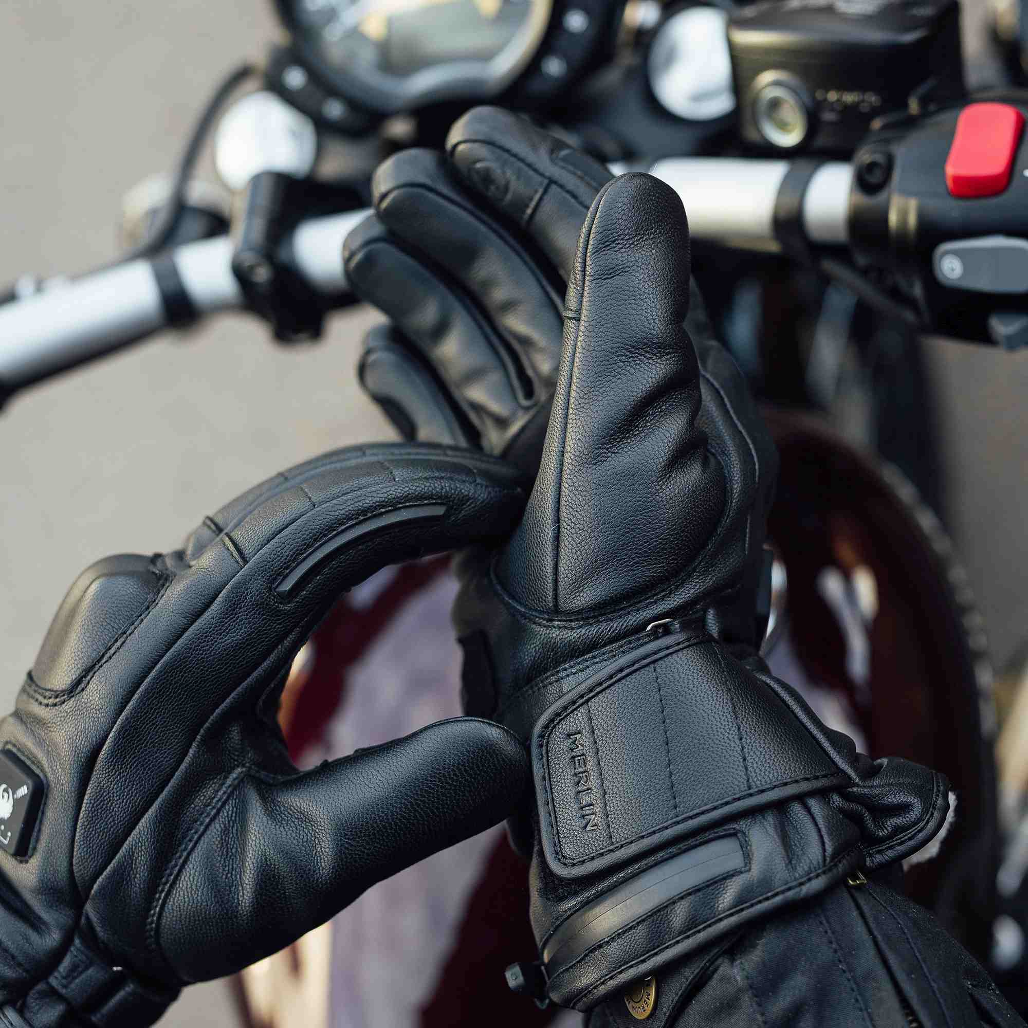 Merlin Bednell D3O opvarmet vandtæt motorcykelhandsker Sort L Figur 3