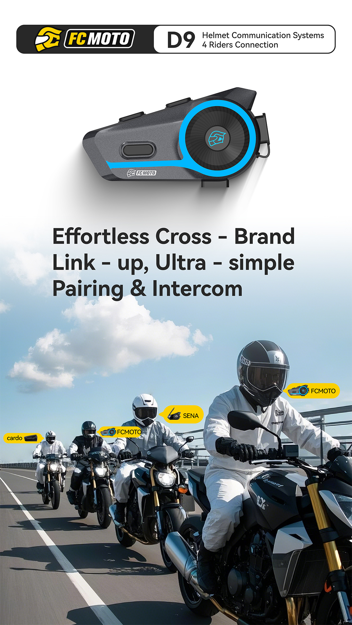 ASMAX D9 FC-Moto Edition Sistemul de comunicații Bluetooth Duo Set Figura 12