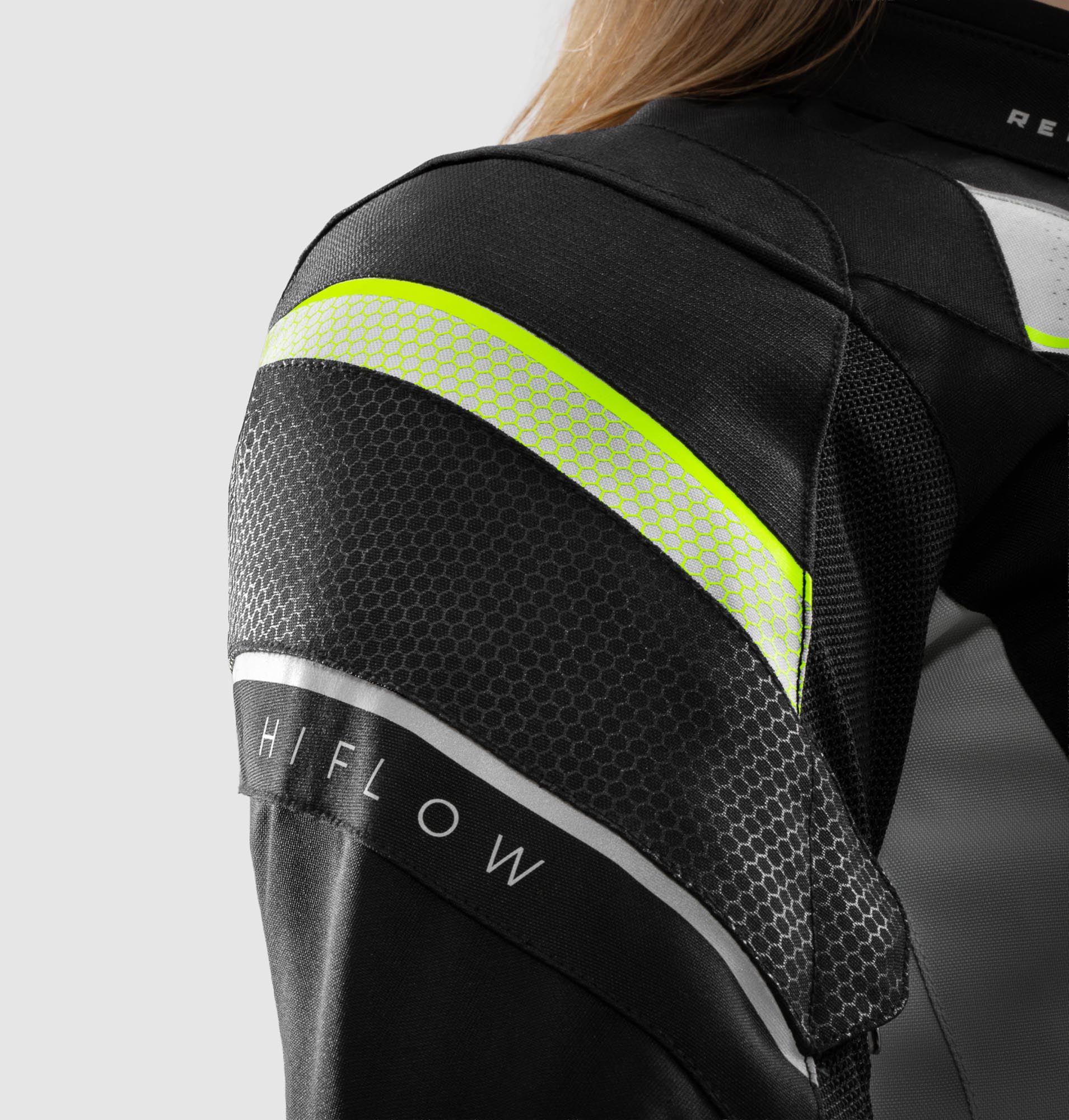 Rebelhorn Hiflow 5 waterproof Ladies Motorcycle Textile Jacket black/grey/yellow M Figure 12