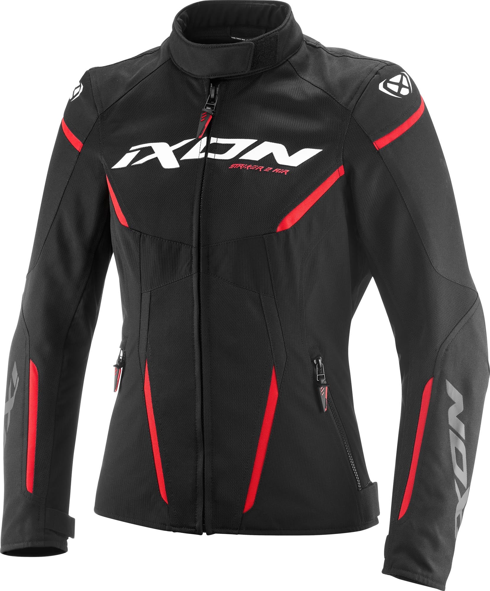 Ixon Striker 2 Air WP vodootporna tekstilna ženska motociklistička jakna crno/crveno 3XL Slika 1
