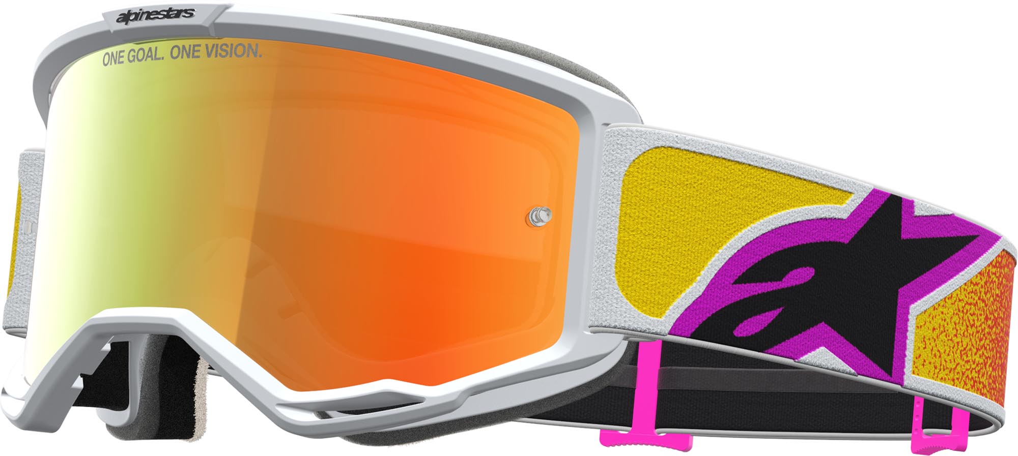 Alpinestars Vision 5 Drag Mirror Motocrossglasögon orange/vit Figur 1