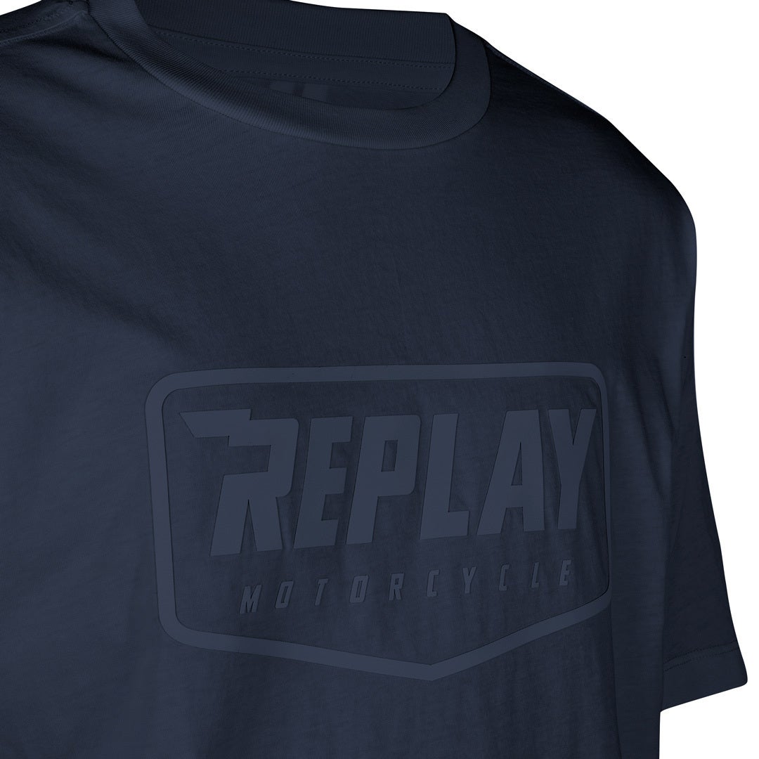 Replay Logo T-shirt mørkeblå M Figur 4