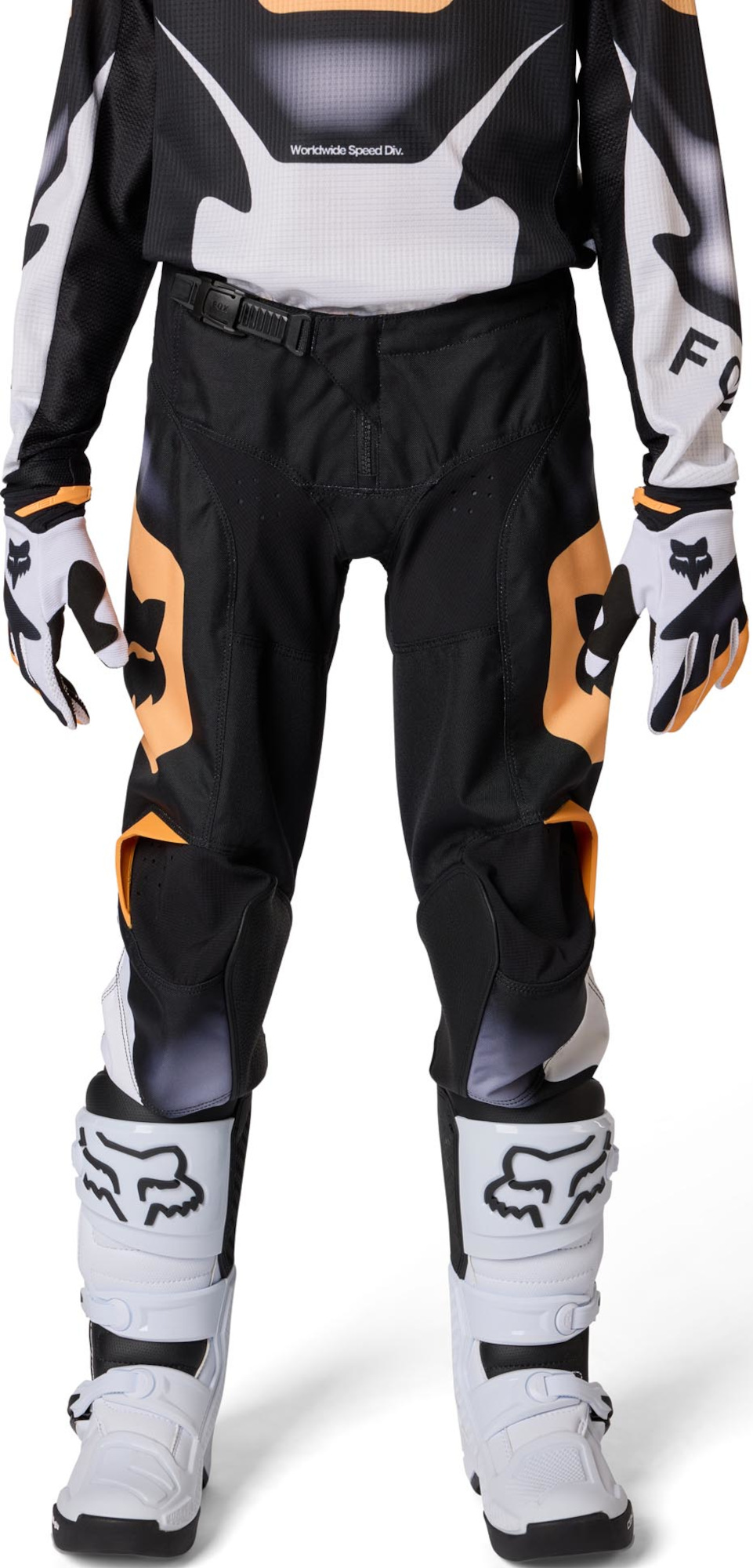 FOX 180 Noble Pantaloni de motocross pentru tineret Negru/Alb/Portocaliu 26 Figura 3