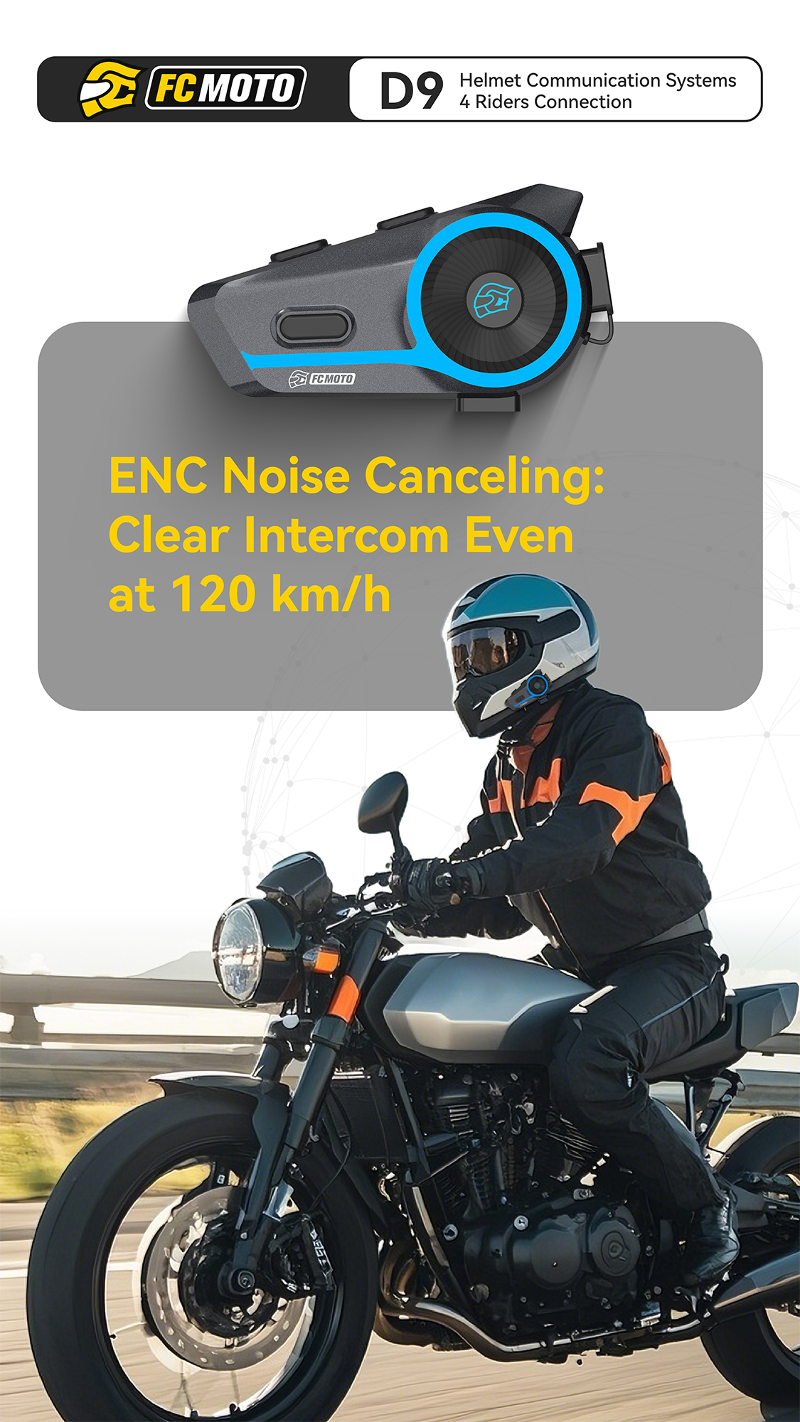 ASMAX D9 FC-Moto Edition Sistem de comunicații Bluetooth cu un singur set Figura 10