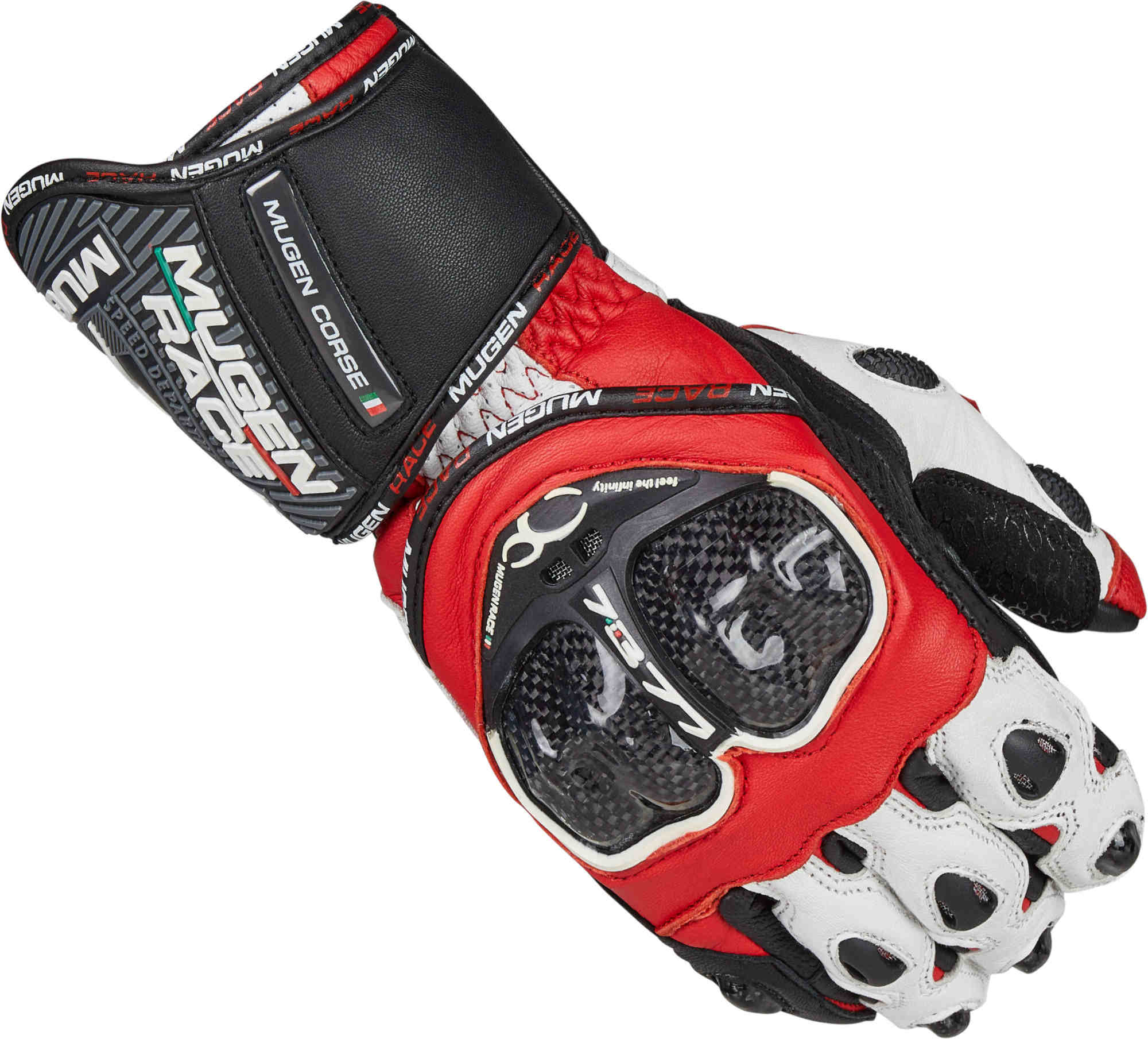 MUGENRACE Bornew Motorrad Handschuhe schwarz/weiß/rot M Abbildung 3