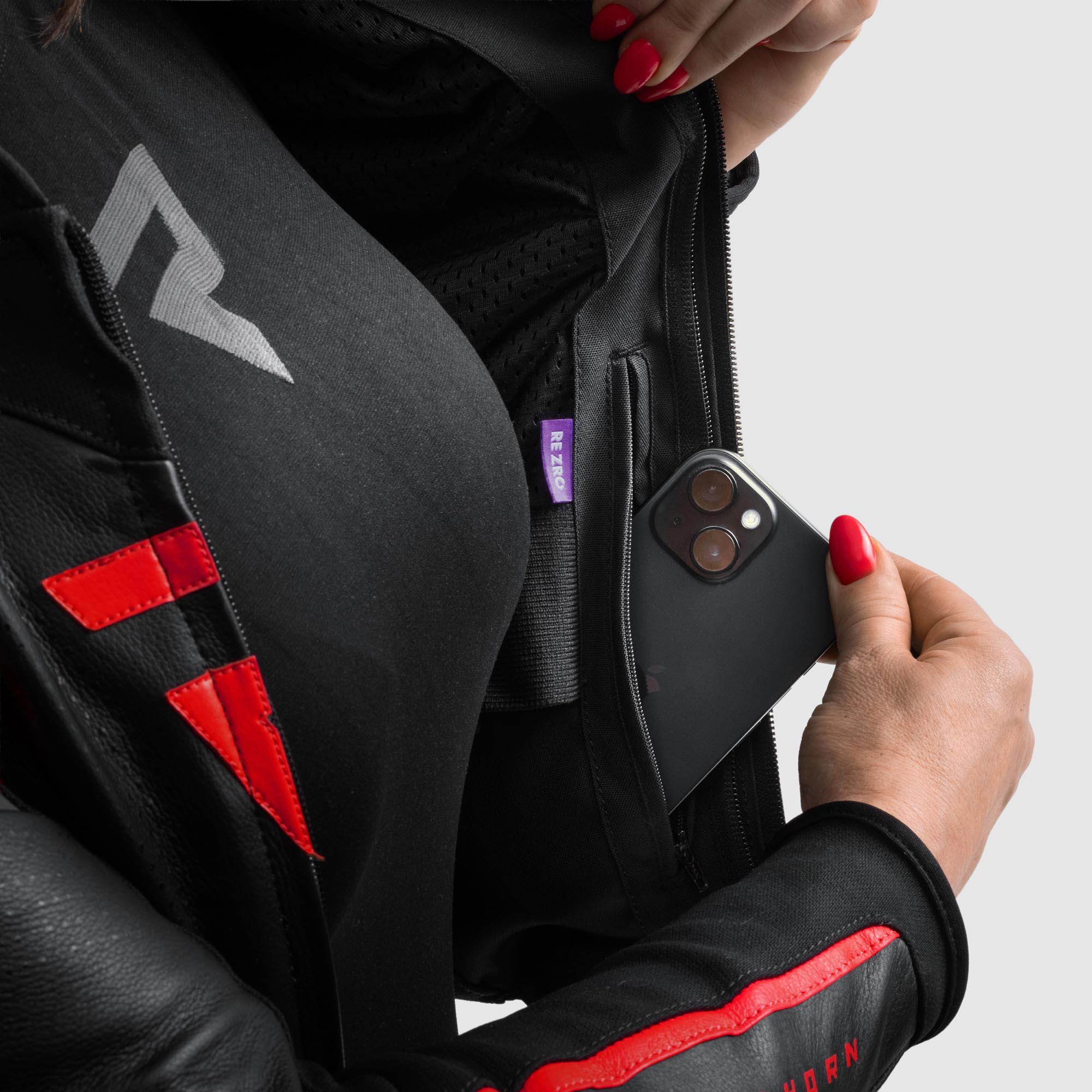 Side view of Rebelhorn Diva ST Ladies Motorcycle Leather Jacket