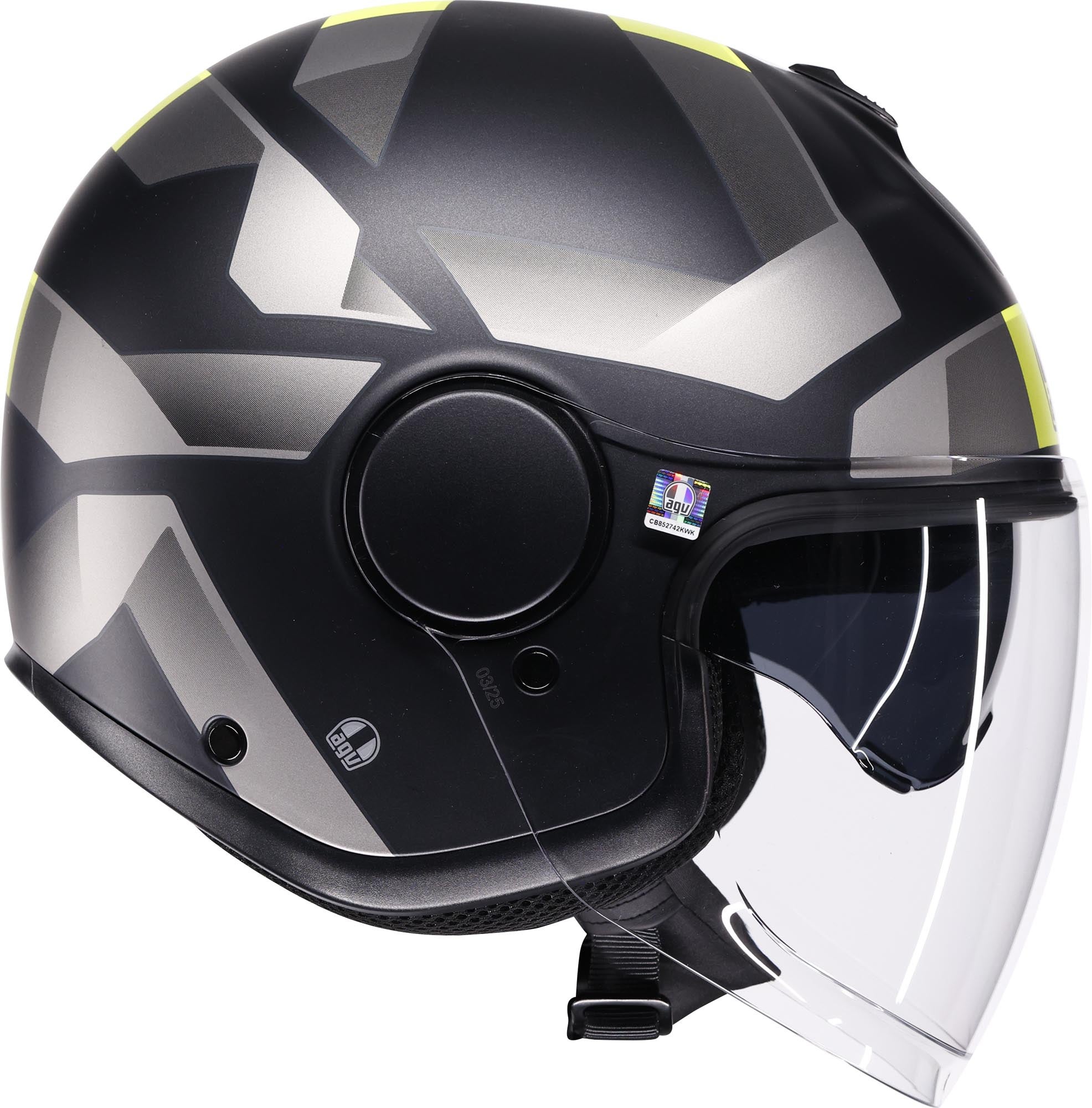 AGV Eteres Camogli Jet hjelm sort mat/grå/gul M (57/58) Figur 3