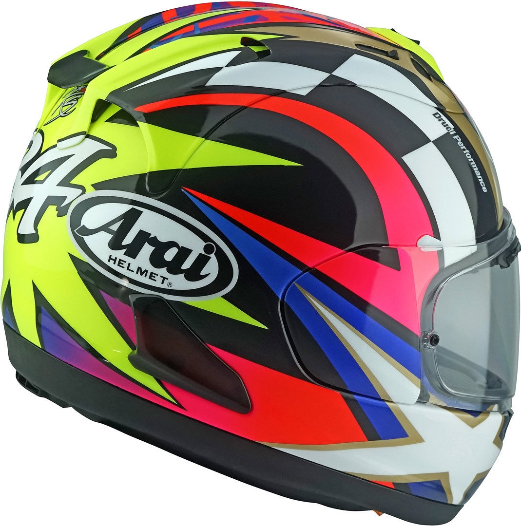 Side view of Arai RX-7V Evo Schwantz 30 Helmet