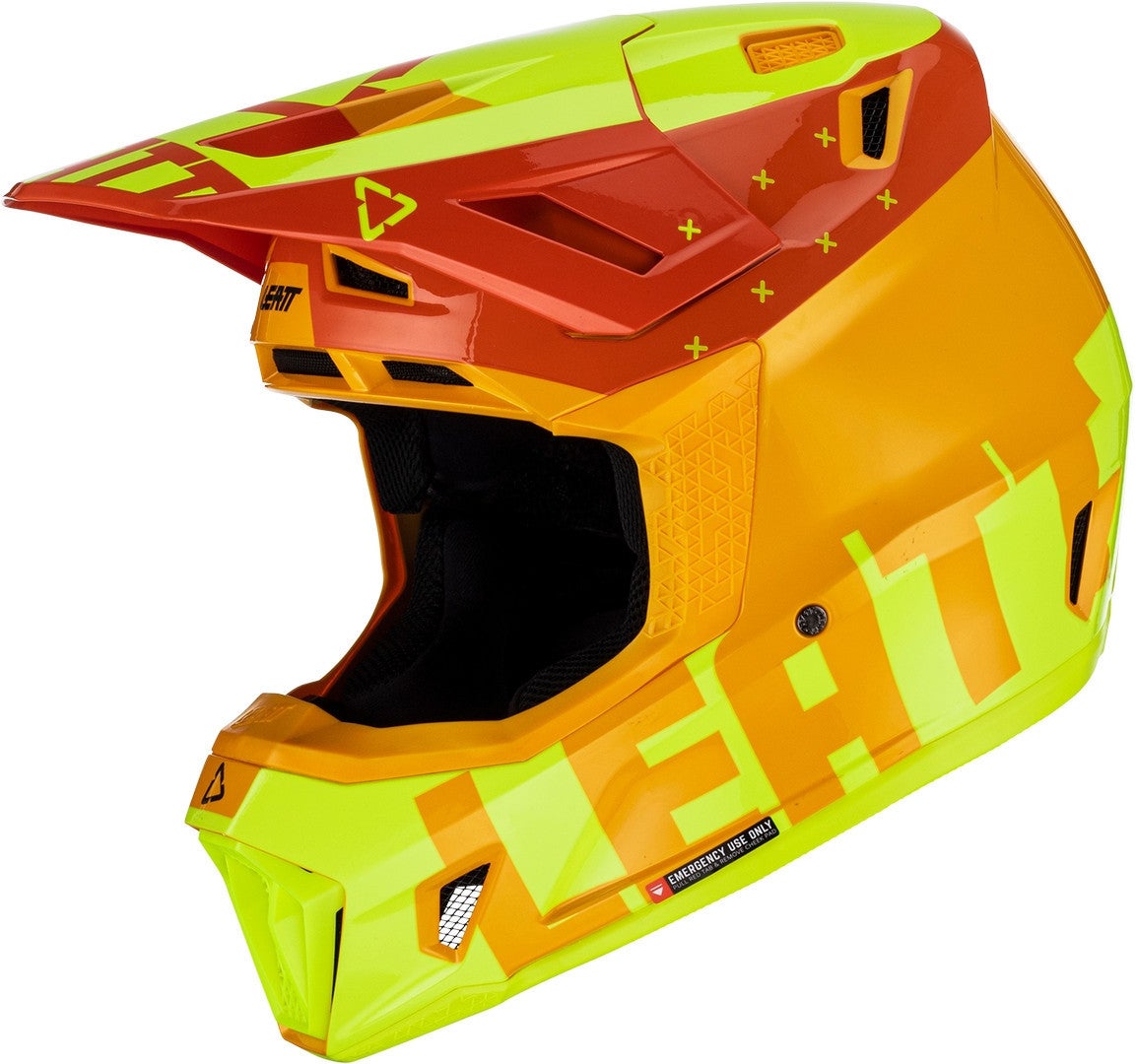 Leatt 7.5 Tricolor Capacete de Motocross com Óculos amarelo/laranja S (55/56) Figura 5