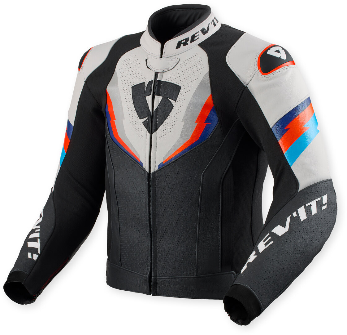 Revit Quantum 3 perforated Motorcycle Leather Jacket black/light grey 56 Figure 1