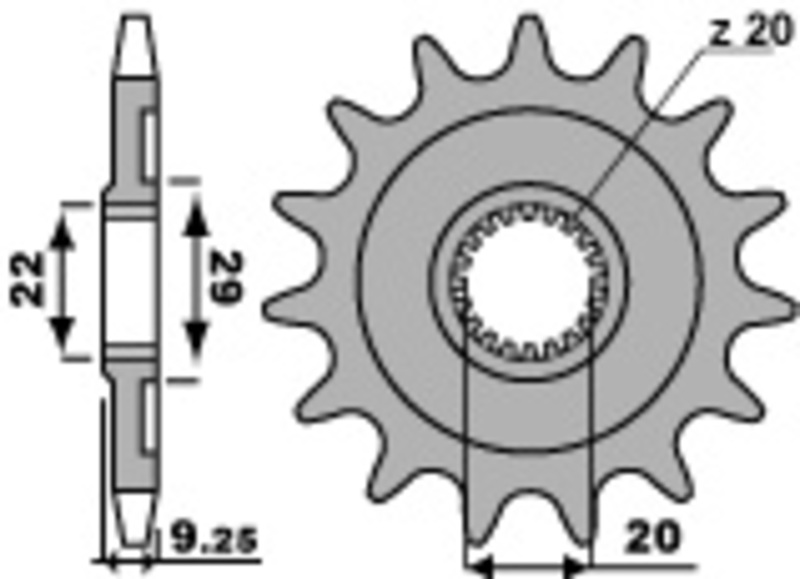 PBR Roda dentada de aço padrão 2146 - 520 Figura 2