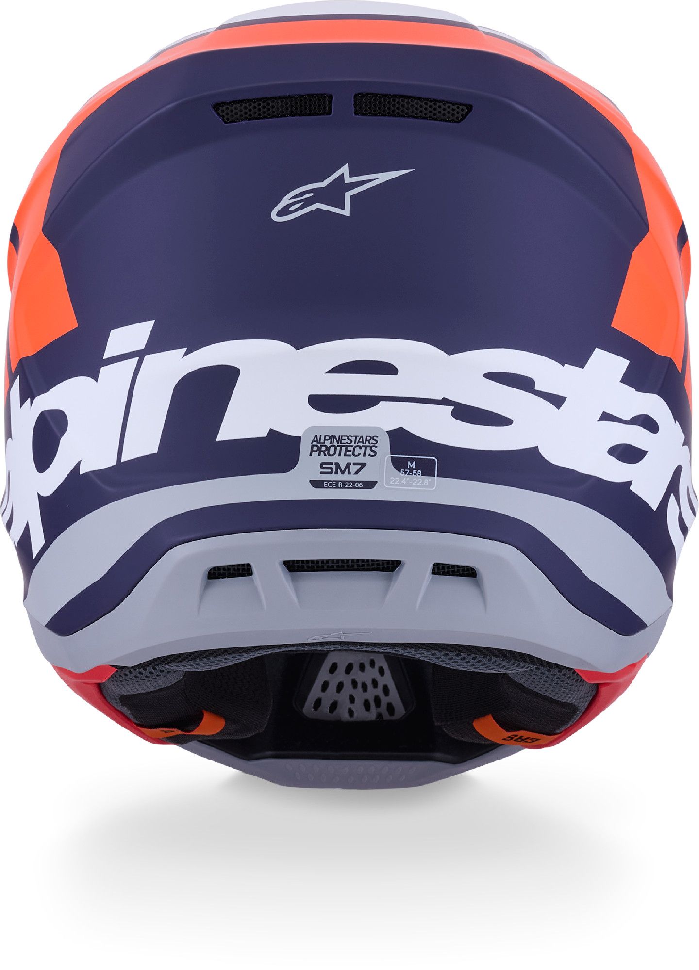 Alpinestars SM7 Core Cască de motocross portocaliu mat/albastru S (55/56) Figura 6