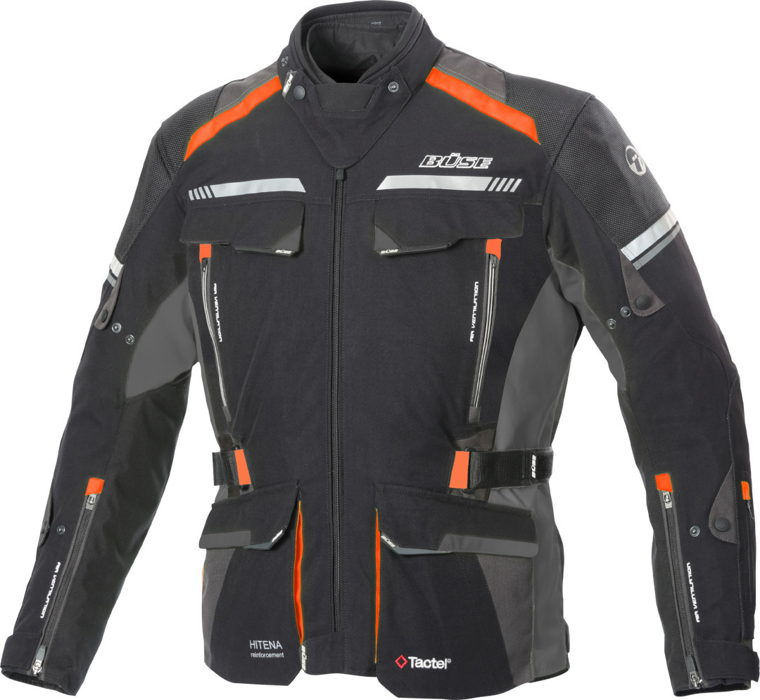 Büse Highland 2 Motorcycle Textile Jacket black/grey/orange 56 Figure 1