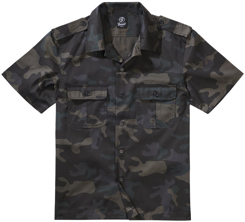 Brandit Us 1/2 Hemd dunkles camouflage L Abbildung 1