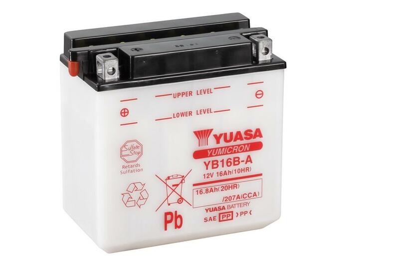 YUASA YUASA konventionellt YUASA-batteri utan syrapaket - YB16B-A Batteri utan syrapaket Figur 1