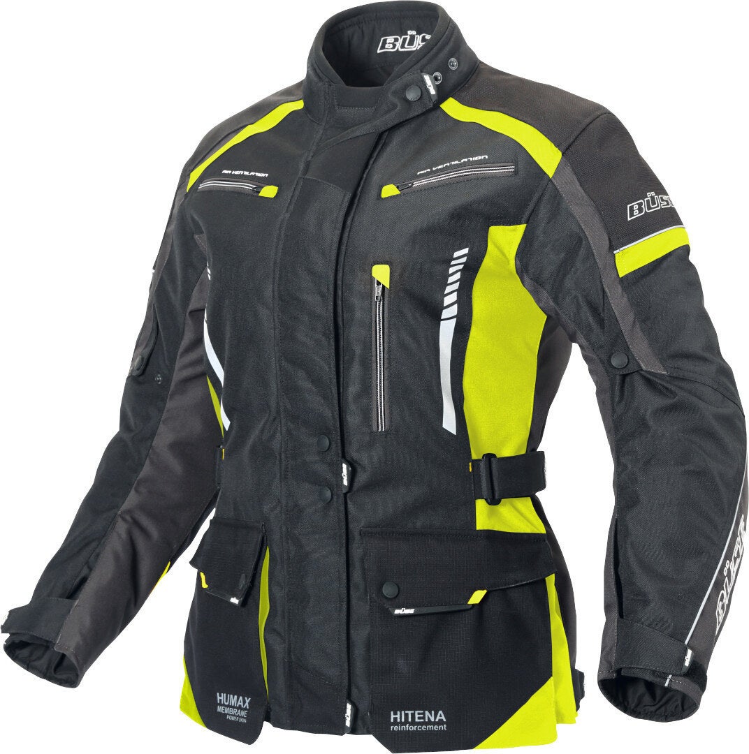 Büse Torino II Dames Motorfiets Textiel Jas Zwart/Geel 42 Figuur 1