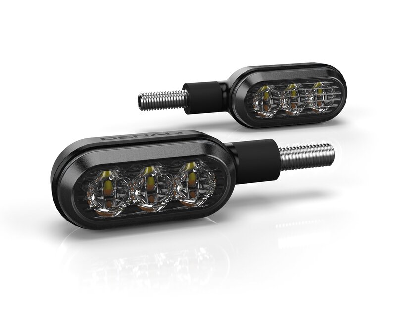 DENALI T3 Switchback M8 LED 3in1 lumină laterală combinată corp negru / lentilă transparentă (pereche), spate Figura 1