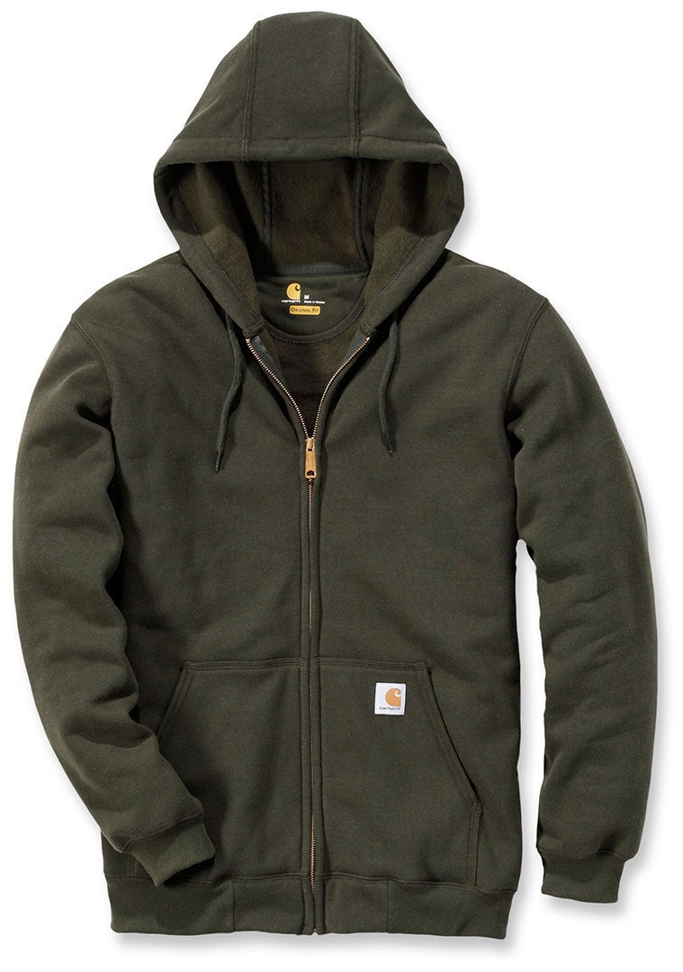 Carhartt Midweight 지퍼 후디 짙은 갈색 XS 그림 7
