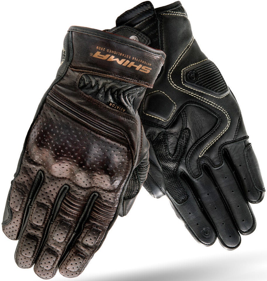SHIMA Aviator Luvas para motocicletas Marrom escuro XL Figura 3