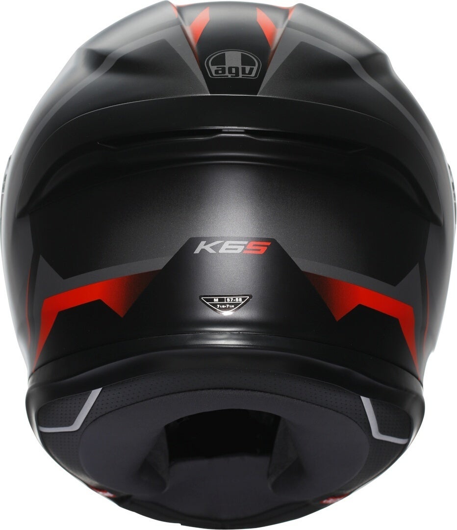 AGV K6 S Karve Helm schwarz matt/grau/rot M (57/58) Abbildung 4
