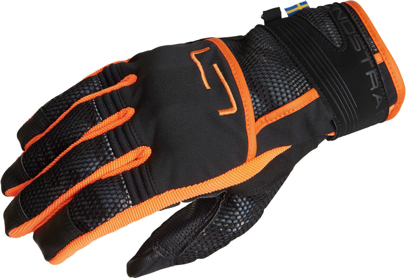 Lindstrands Nyhusen Motorcykelhandsker sort/orange 10 Figur 1