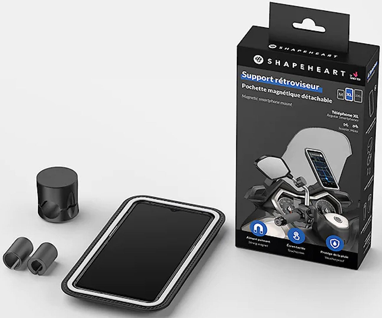 Shapeheart Ensemble de motos Support magnétique pour smartphone pour rétroviseur XXL Figure 2