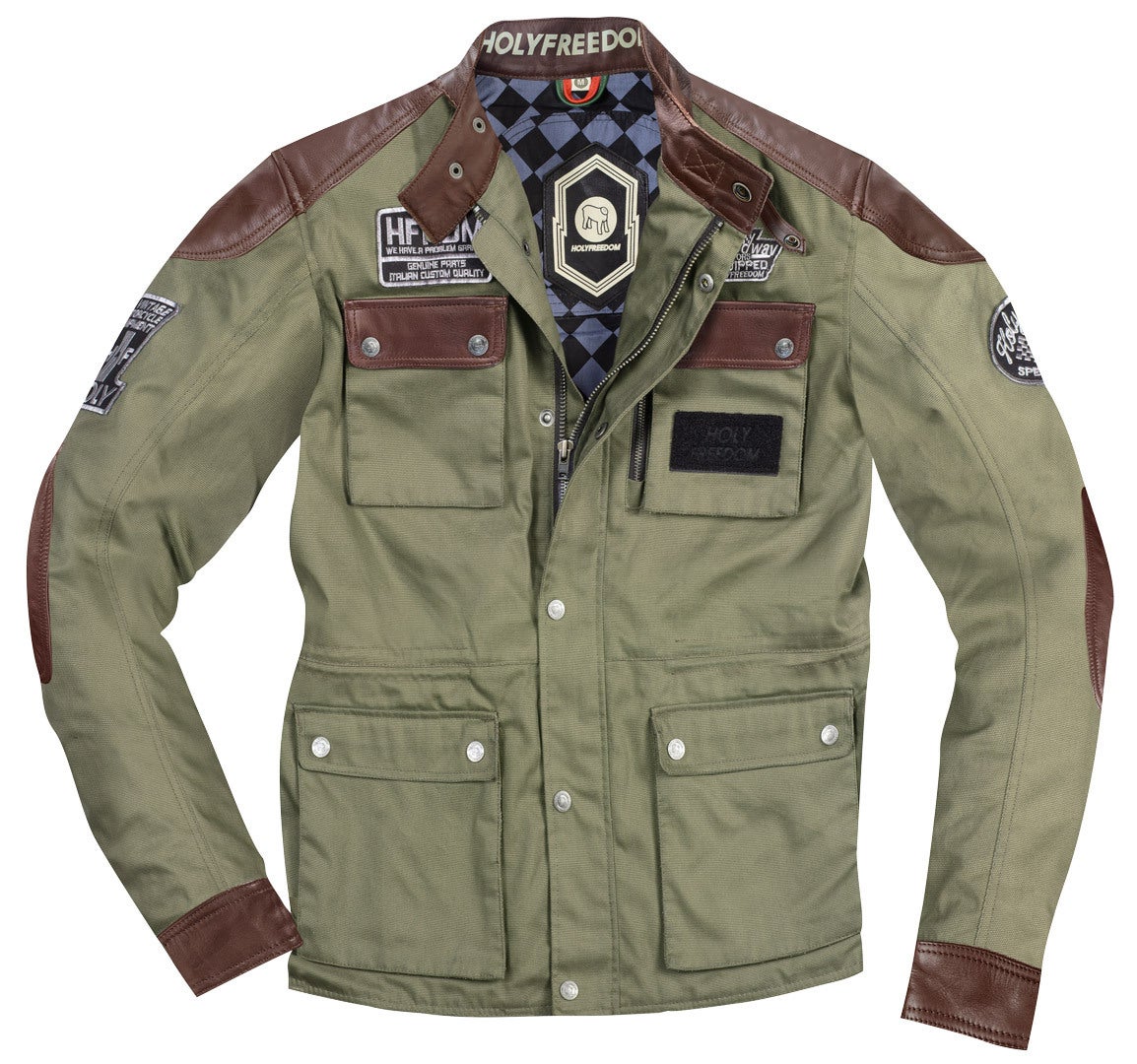 HolyFreedom Quattro Waxed Evo Motorcycle Textile Jacket Khaki XL Figure 1