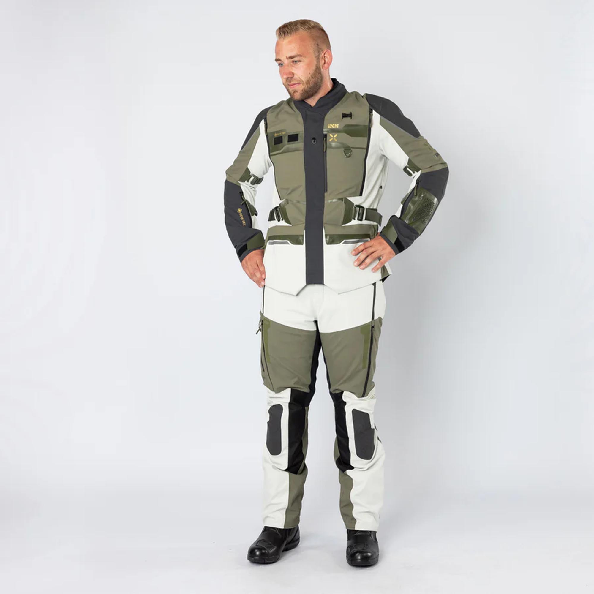 IXS Venture-GTX 1.0 vattentät motorcykel textil byxor ljusgrå/grön XS Figur 3