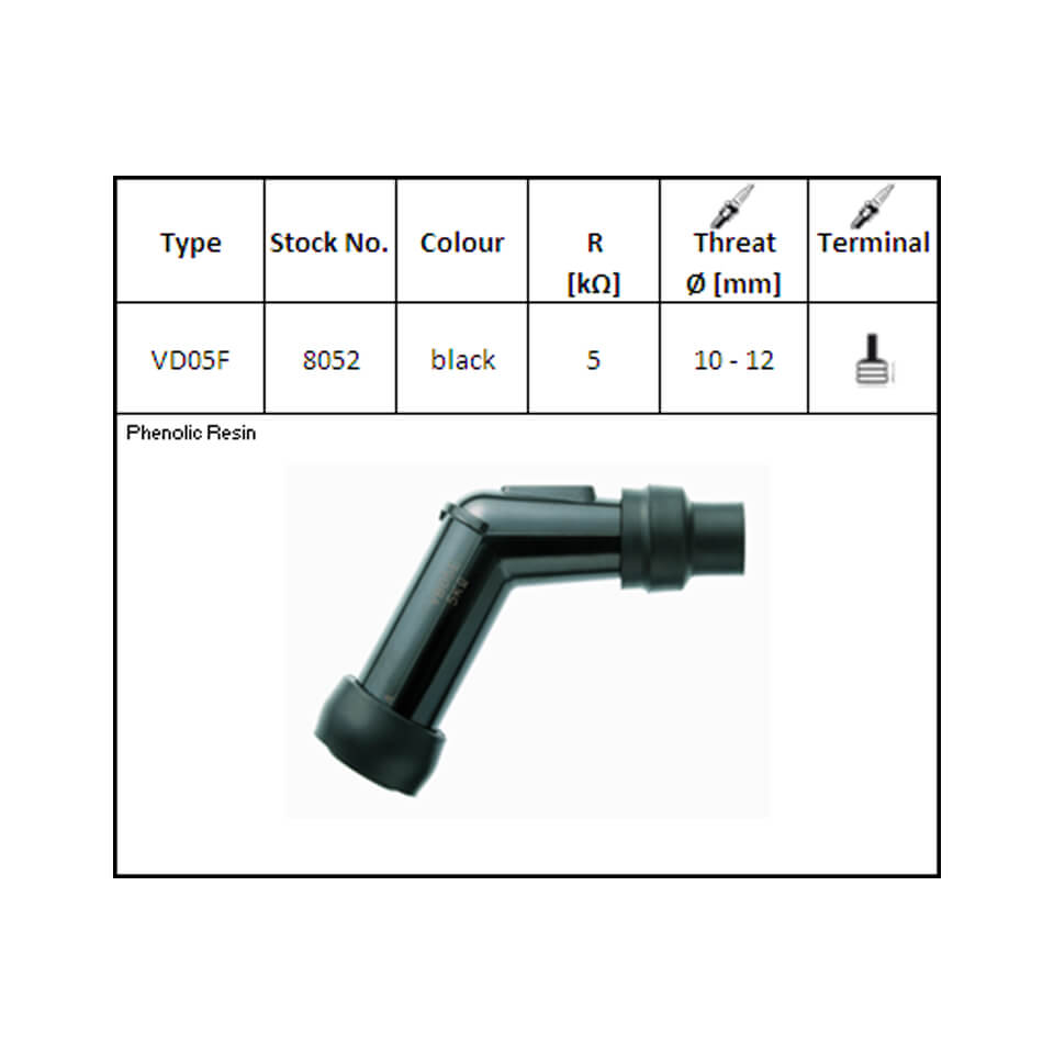 NGK Kerzenstecker VD-05 F, für 12 mm Kerze, 120? Figura 1