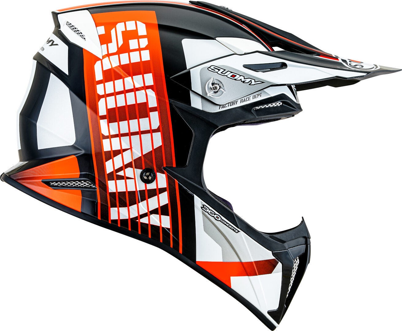 Suomy X-Wing Amped E06 Motocross hjelm sort/hvid/orange XXL (63) Figur 6