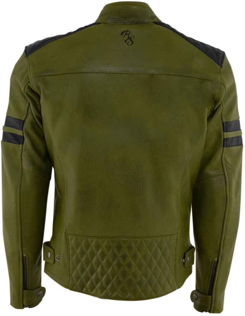 Rusty Stitches Jari Motorcycle Leather Jacket green/black L Figure 2