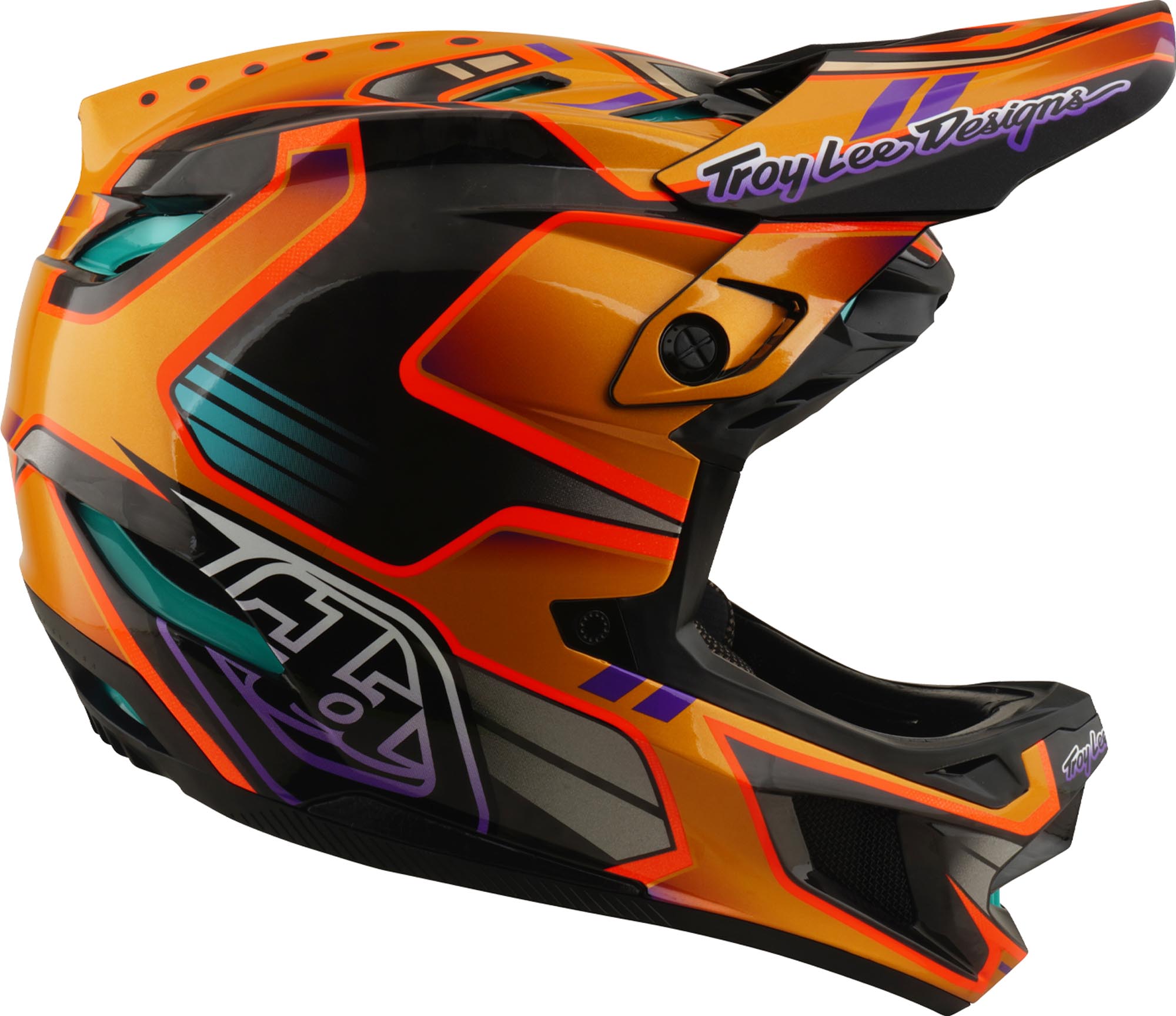 Side view of Troy Lee Designs D4 Carbon MIPS Crest Downhill Helmet