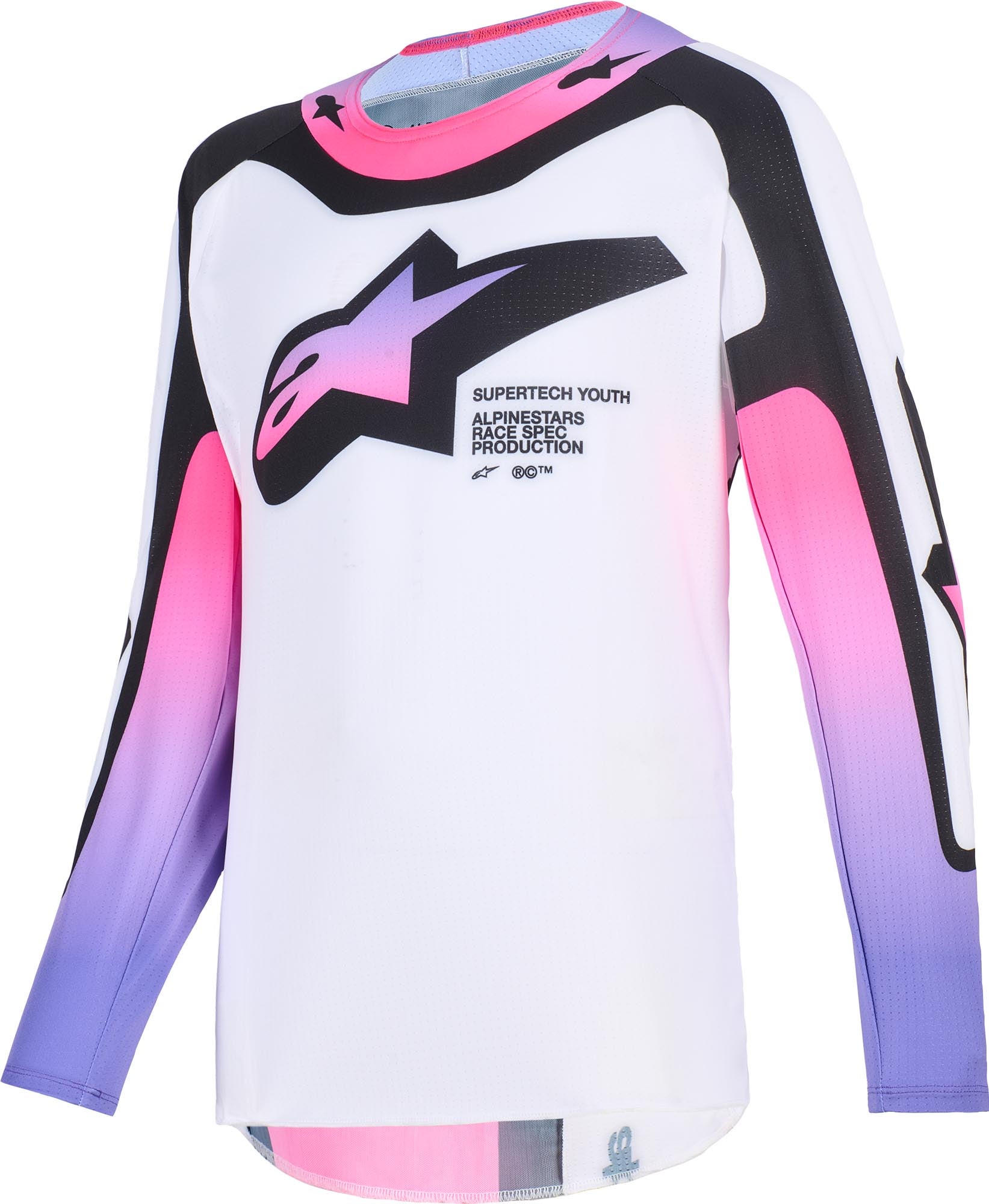 Alpinestars Supertech Vista ユースモトクロスジャージ 白/紫 XL 図1