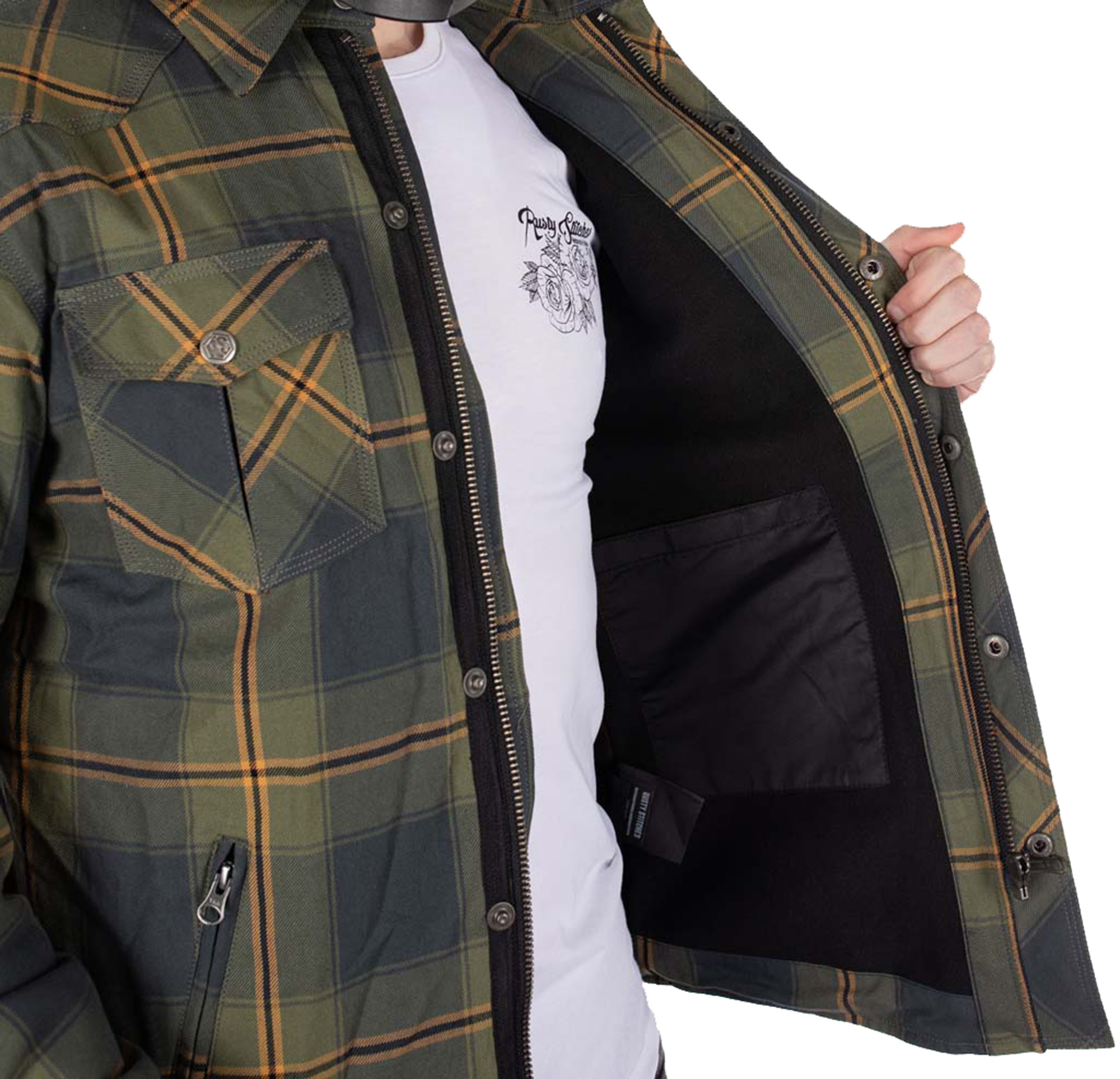 Rusty Stitches Noah Fleece Tech Veste Textile moto bleu/vert S Figure 5