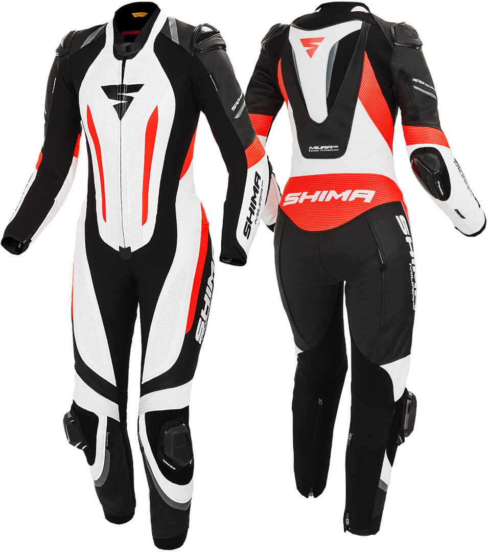SHIMA Miura RS Costum de piele de motocicletă One Piece pentru doamne Negru/Alb/Roșu 36 Figura 3