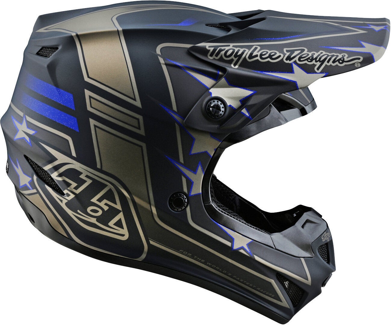 Troy Lee Designs SE4 Polyacrylite Flagstaff MIPS Motocross hjelm Sort/guld L (58/59) Figur 5