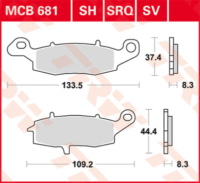 TRW Lucas Sinterbelag MCB681SH Figur 1