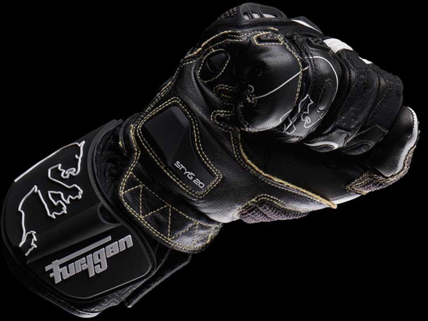 Furygan Styg20 Built With Kevlar® Motorcycle Gloves black/white L Figure 4