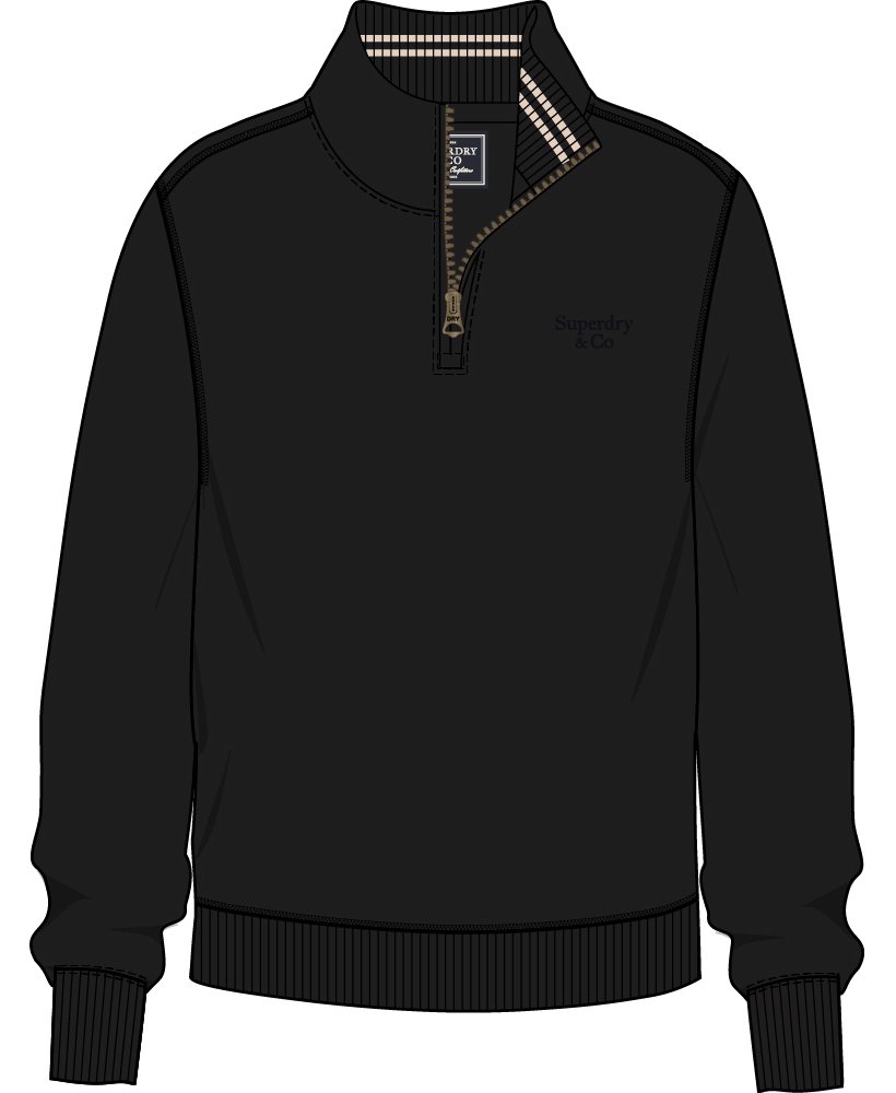 Superdry & Co Essential Serif Logo Sweat à demi-fermeture éclair noir 3XL Figure 1