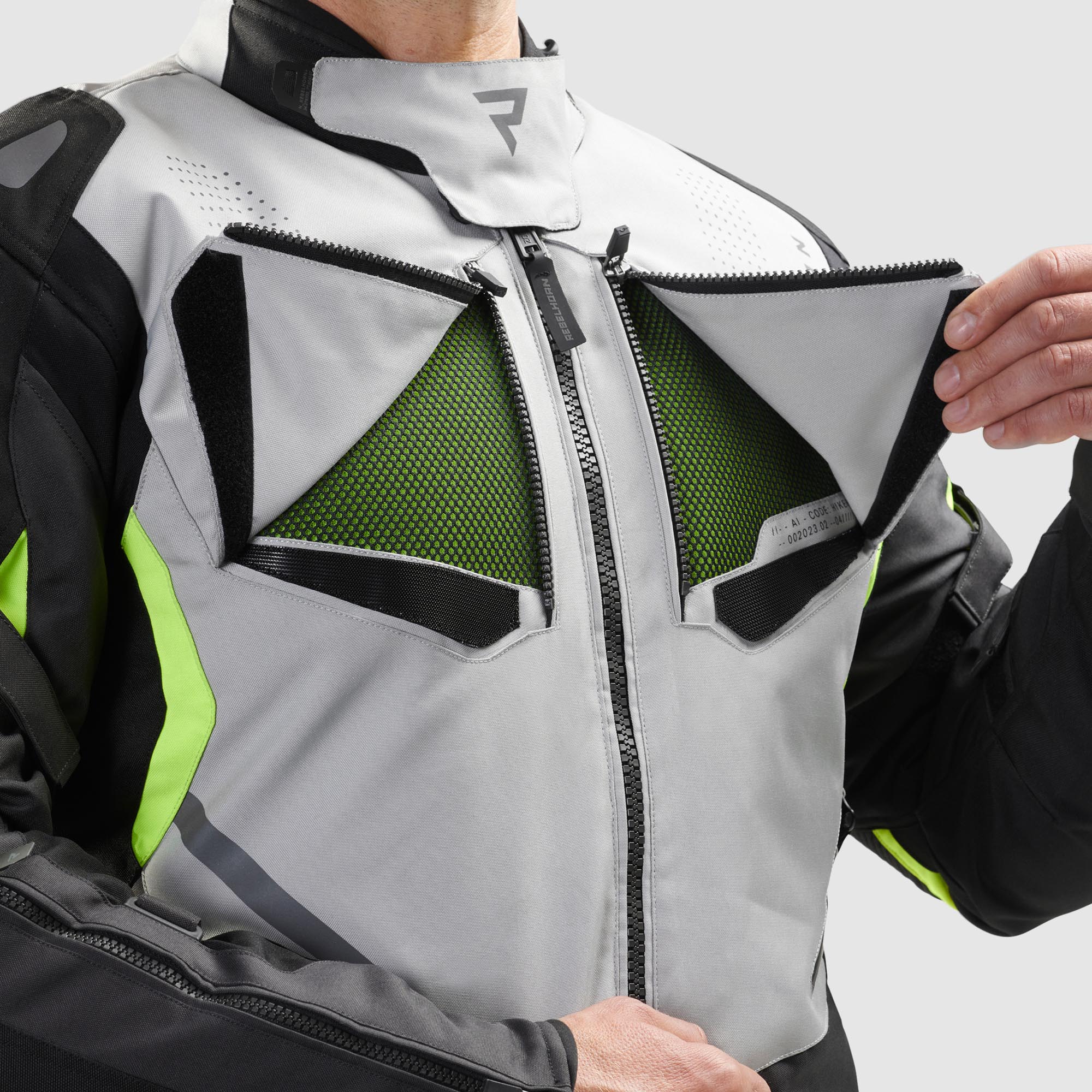Rebelhorn Hiker 4 waterproof Motorcycle Textile Jacket black/grey/yellow XL Figure 3